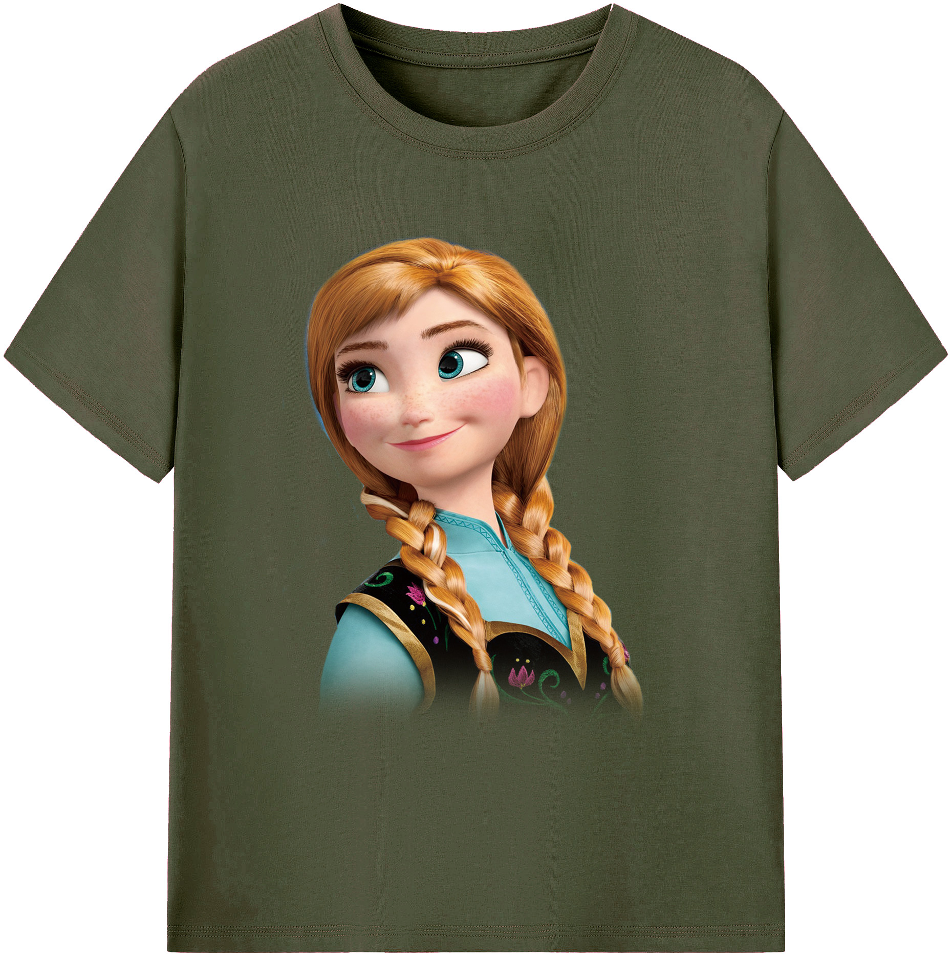（画像用） アナと雪の女王 アンナ エルサ Frozen Anna Elsa 綿100％ メンズ半袖Tシャツ｜肌触りやわらか＆通気性